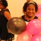 Student at dance with balloons